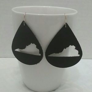 Faux Leather State Of Virginia Earrings